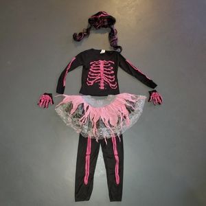 5pc Pink Skeleton Costume
